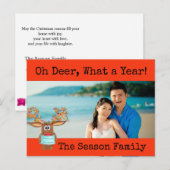 Rudolph the Face Masked Reindeer Foto Card Postkarte (Vorne/Hinten)