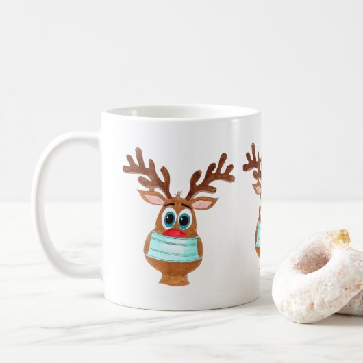 Rudolph the Face Masked Reindeer Kaffeetasse (Mit Donut)