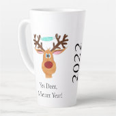 Rudolph the Face Masked Reindeer Latte Tasse (Linke Ecke)