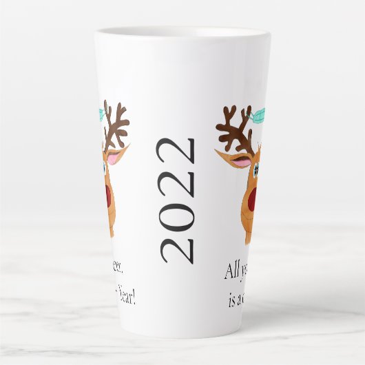 Rudolph the Face Masked Reindeer Latte Tasse (Vorderseite)