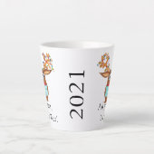 Rudolph the Face Masked Reindeer Latte Tasse (Vorderseite)