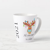 Rudolph the Face Masked Reindeer Latte Tasse (Rechte Ecke)