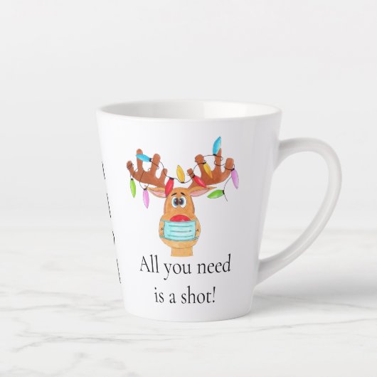 Rudolph the Face Masked Reindeer Latte Tasse (Rechts)