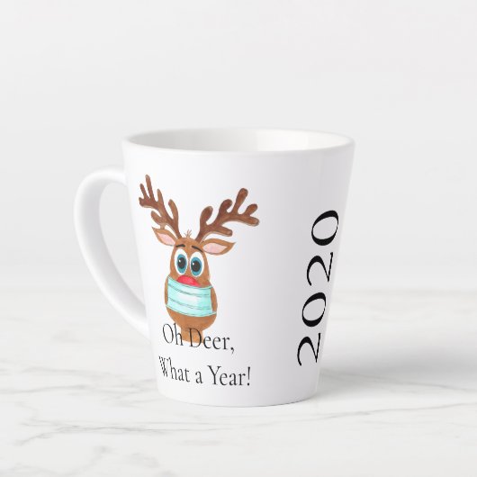 Rudolph the Face Masked Reindeer Milchtasse (Linke Ecke)