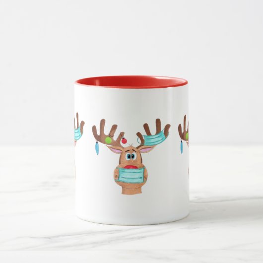 Rudolph the Face Masked Rentier Coffee Tasse (Zentrum)