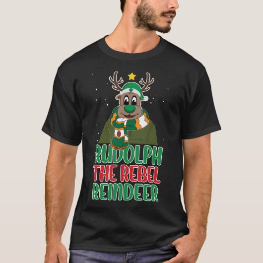 Rudolph The Rebel Rentier T-Shirt (Vorderseite)