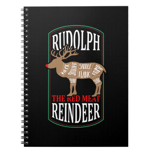 Rudolph The Red Meat Rentier Notizblock (Vorderseite)