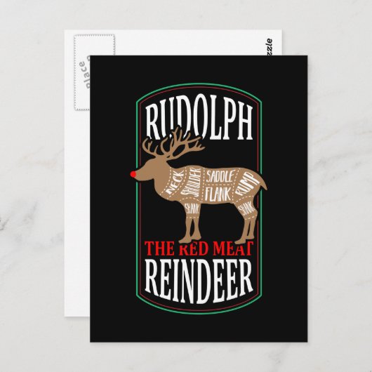 Rudolph The Red Meat Rentier Postkarte (Vorne/Hinten)