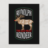Rudolph The Red Meat Rentier Postkarte (Vorderseite)