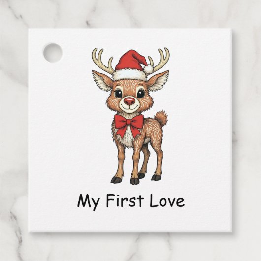 Rudolph the Red Nose Geschenkanhänger (Vorderseite)