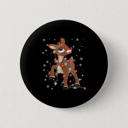 Rudolph The Red Nose Reindeer For Kids And Christm Button (Vorderseite)