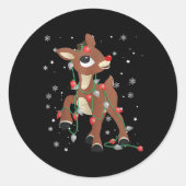 Rudolph The Red Nose Reindeer For Kids And Christm Runder Aufkleber (Vorderseite)