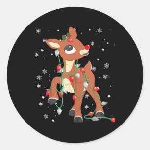 Rudolph the Red Nose Rentier for Kids and Christm Runder Aufkleber