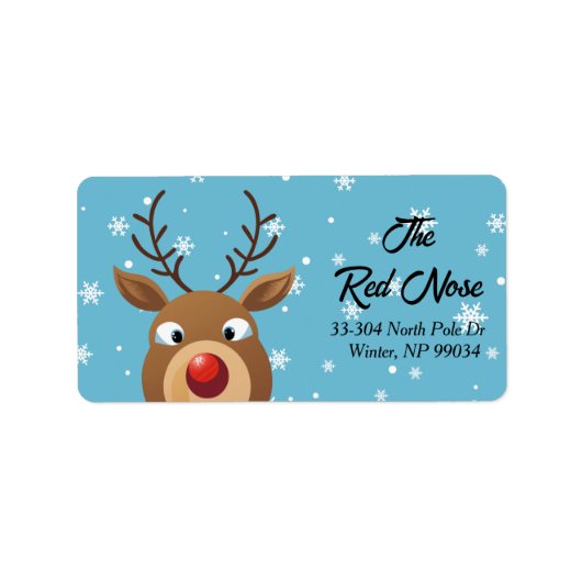 Rudolph the Red Nose Rentier Return Address Label Adressaufkleber (Vorne)