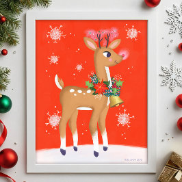Rudolph The Red Nosed Reindeer Art Print Poster