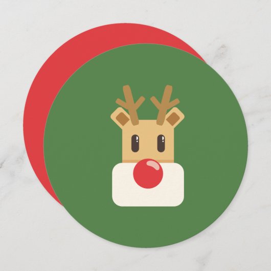 Rudolph the Red Nosed Reindeer Einladung (Vorne/Hinten)