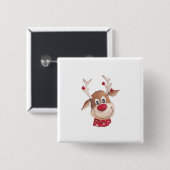 Rudolph The Red Nosed Reinder 1 Button (Vorne & Hinten)