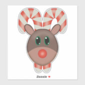 Rudolph the Red-Nosed Rentier Candy Cane Aufkleber (Blatt)