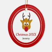 Rudolph The Red Nosed Rentier Christmas Keramik Ornament (Links)