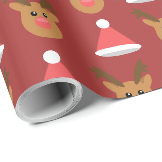 Rudolph the Red-Nosed Rentier Pattern Geschenkpapier (Rolleneckpunkt)