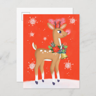 Rudolph The Red Nosed Rentier Postkarte