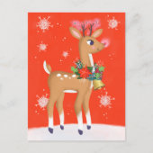 Rudolph The Red Nosed Rentier Postkarte (Vorderseite)