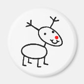 Rudolph The Red Nosed Rentier Ugly Christmas Magnet (Vorne)