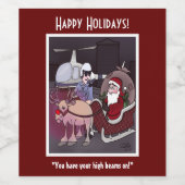 Rudolph The Red Nosed Weinetikett (Einzelnes Label)