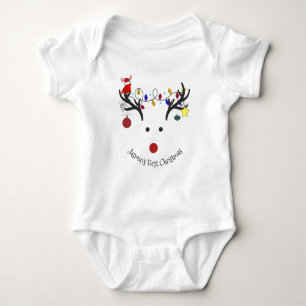 "Rudolph the Rednose" anpassbar Baby Strampler