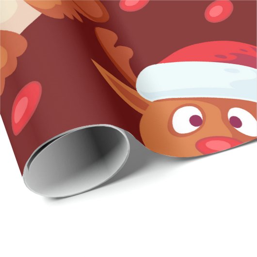 Rudolph the Rentier Christmas Geschenk Wrapping Geschenkpapier (Rolleneckpunkt)