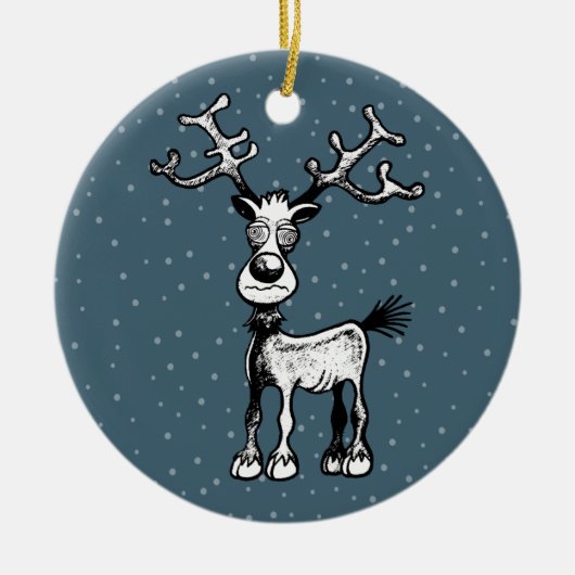 Rudolph the Rentier Christmas Ornaments Keramik Ornament (Vorne)