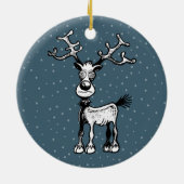 Rudolph the Rentier Christmas Ornaments Keramik Ornament (Hinten)
