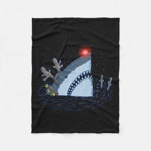 Rudolph The Shark - Funny Christmas Long Sleeve  Fleecedecke (Vorderseite)