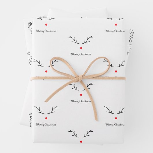Rudolph Themed Wrapping Paper Geschenkpapier Set (Beispiel)