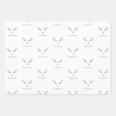 Rudolph Themed Wrapping Paper Geschenkpapier Set (Vorderseite)