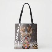 Rudolph Tote Bag Weihnachtsmann in 3D-Stilistik Tasche (Vorderseite)