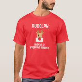 Rudolph Übernachtung Lieferung dunkle Farbe Weihna T-Shirt (Vorderseite)