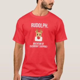 Rudolph Übernachtung Lieferung dunkle Farbe Weihna T-Shirt