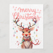 Rudolph und Christmas Lights Postkarte (Vorderseite)