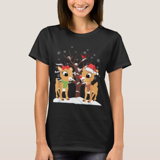 Rudolph und Clarice Christmas Reindeer T-Shirt (Vorderseite)