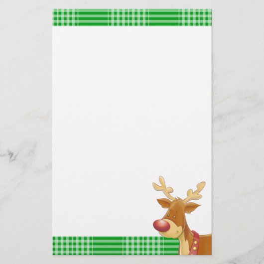 Rudolph und grün kariert briefpapier (Vorderseite)