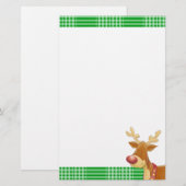 Rudolph und grün kariert briefpapier (Vorne/Hinten)