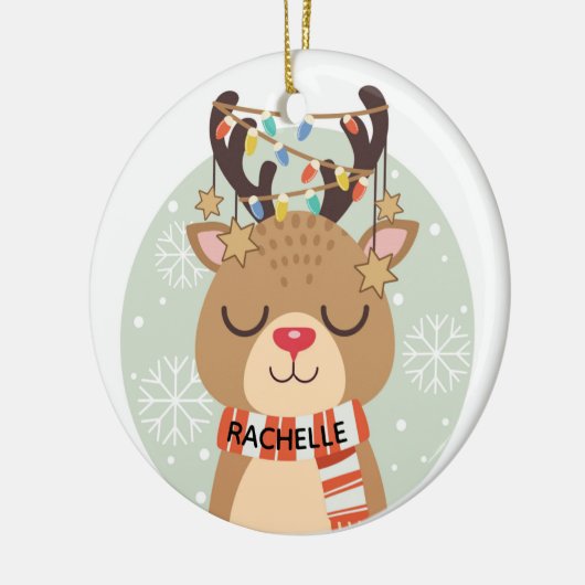 Rudolph und Lights Keramik Ornament (Links)