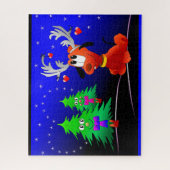 Rudolph und Weihnachtsbaumen Puzzle (Vertikal)
