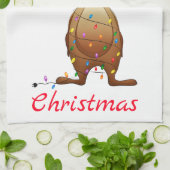 Rudolph und Weihnachtslicht Geschirrtuch (Gefaltet)