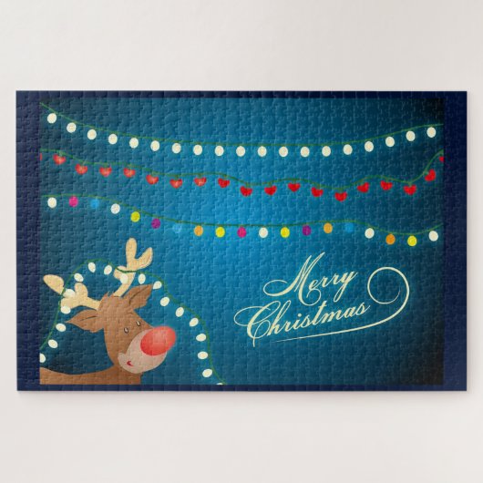 Rudolph und Weihnachtslicht Puzzle (Horizontal)
