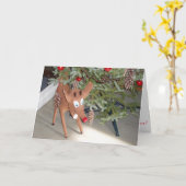 „Rudolph unter dem Baum" Weihnachtskarte Karte (Gelbe Blume)