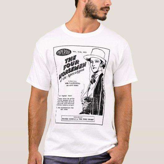 Rudolph Valentino 1927 Vintager Filmanzeige T - T-Shirt (Vorderseite)