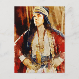 Rudolph Valentino als Scheich Art Postcard Postkarte