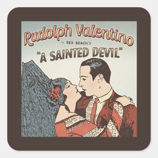 Rudolph Valentino - Ein heiliger Teufel Quadratischer Aufkleber (Vorderseite)